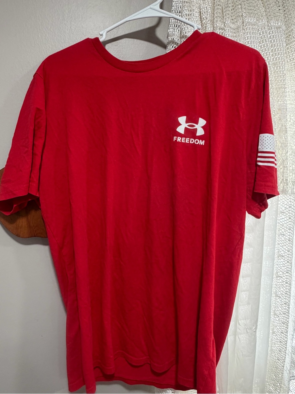 Under Armour Red 'Freedom' Logo Short Sleeve Tee